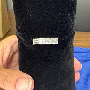 Elegant Silver Tone Multi-Row Crystal Ring